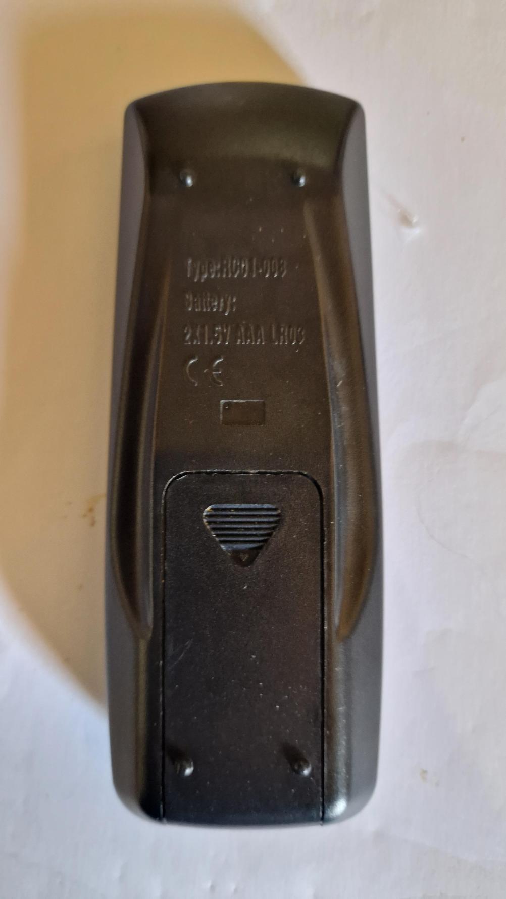 Winterwarm  RC01-008 Remote Control - Back Image