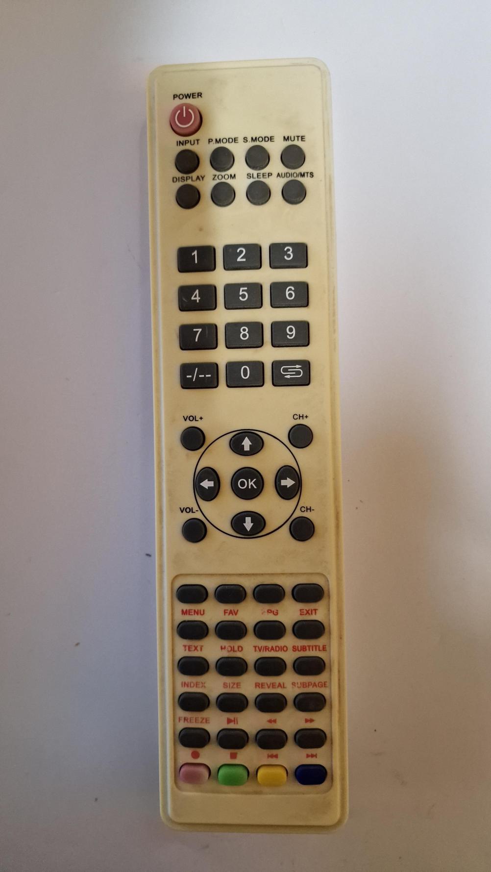 TV  Remote Control - Front Image