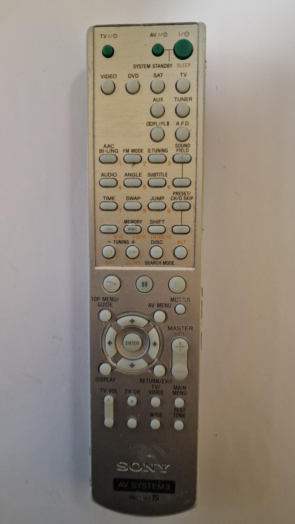 Sony  Remote Control - Front Image