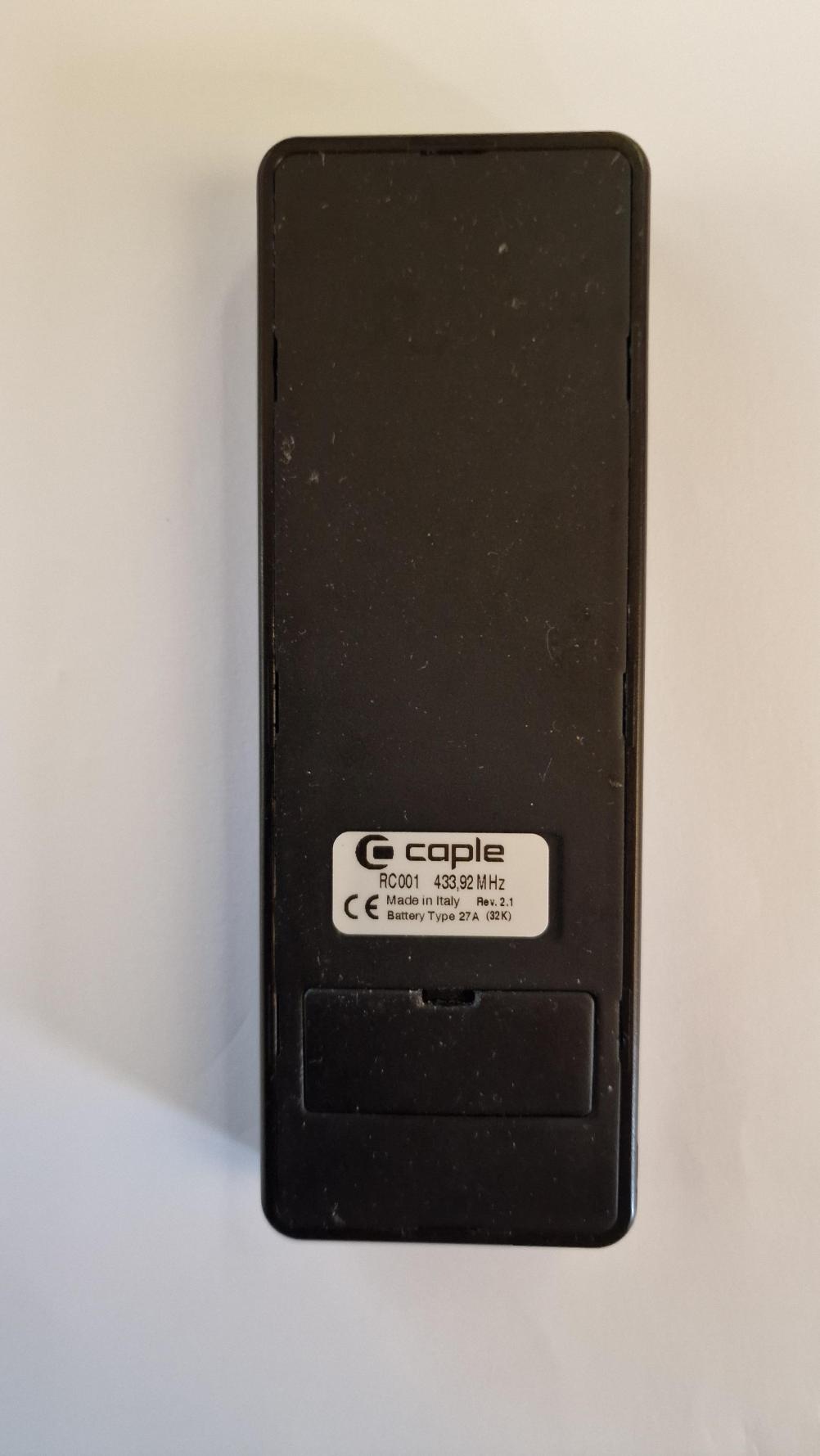 Caple rc001 Remote Control - Back Image