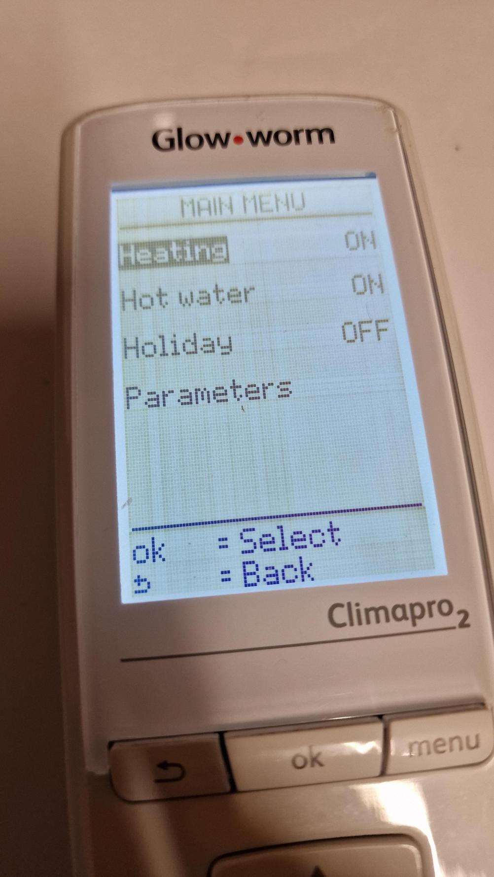 Glow Worm Climapro 2 Remote Control - Inside Image