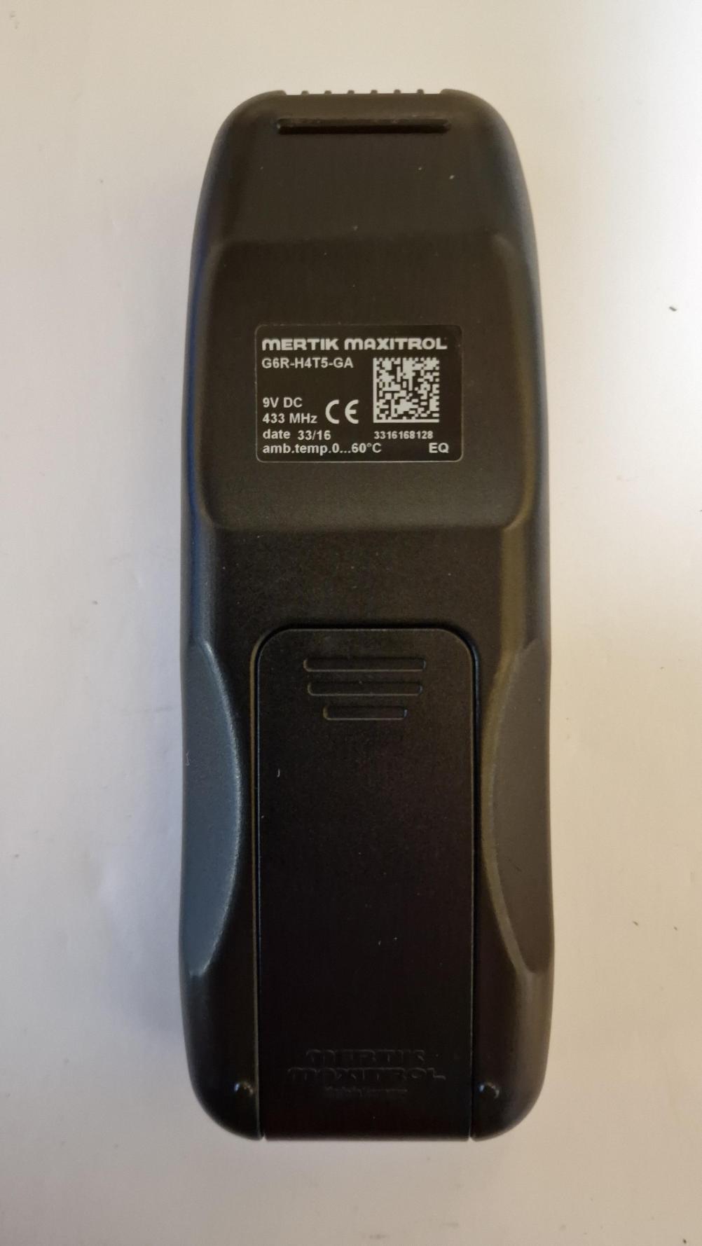 Gazco Mertik Maxitrol  Remote Control - Back Image