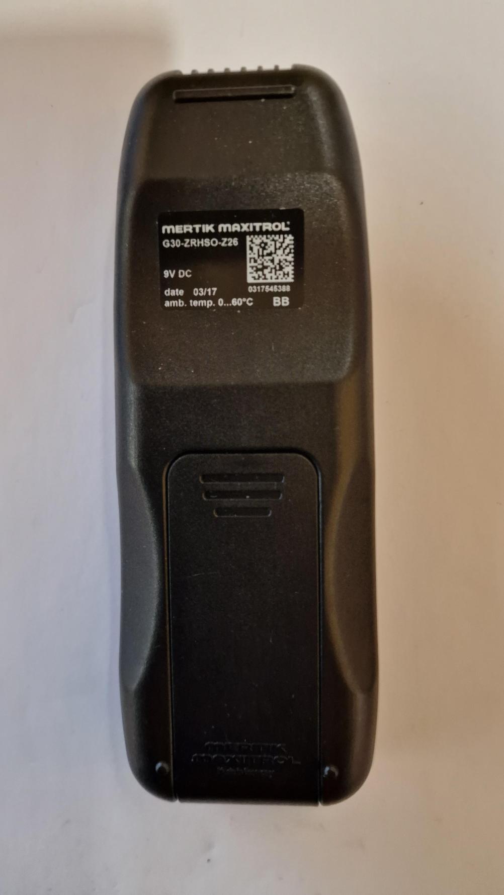 GAZCO MERTIK MAXITROL G30-ZRHSO Remote Control - Back Image
