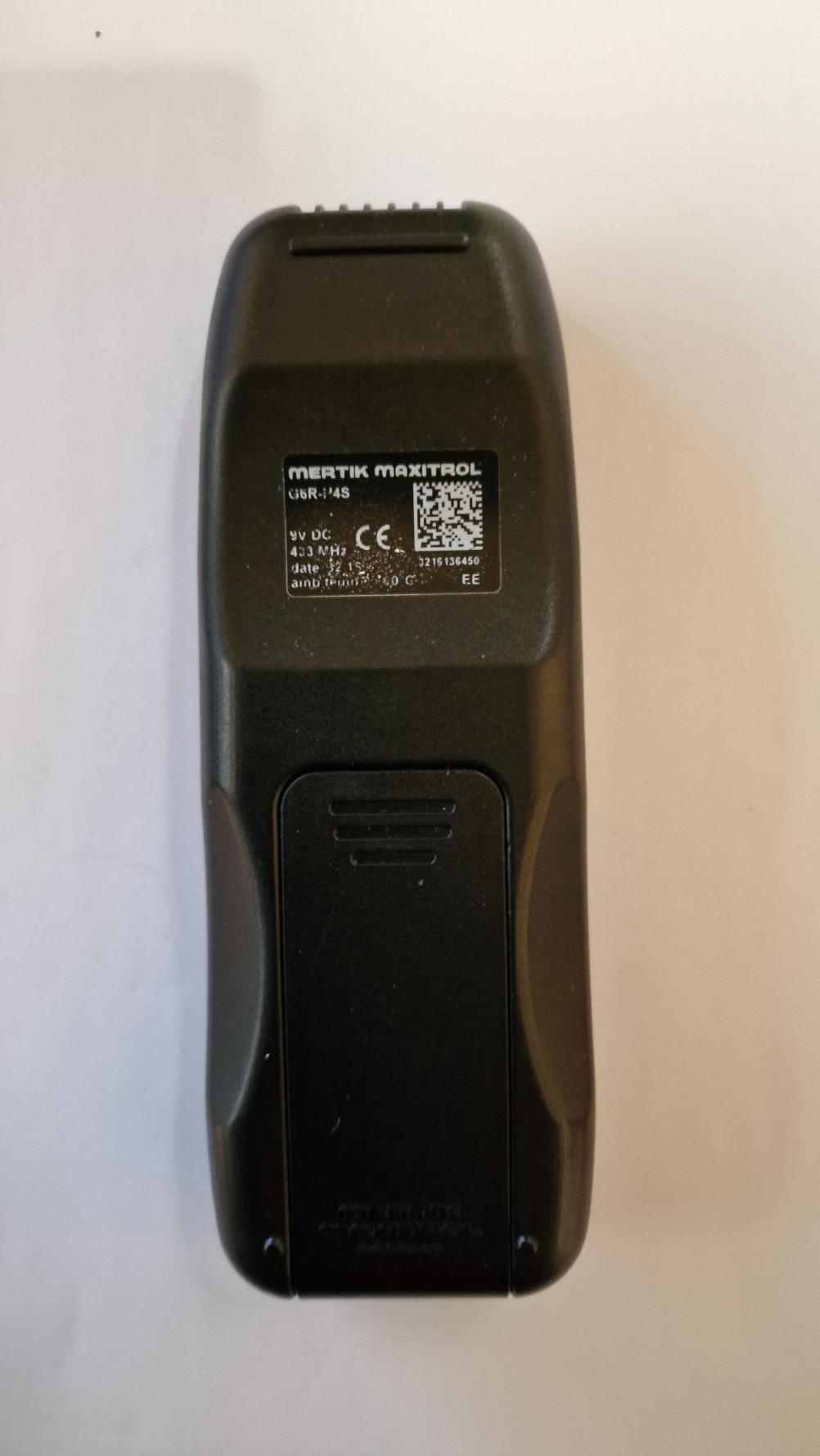 Mertik Maxitrol  Remote Control - Back Image