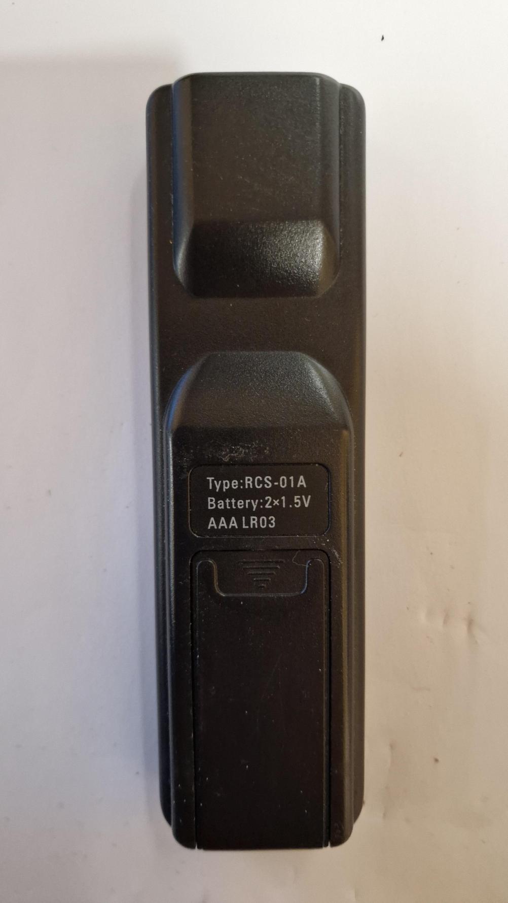 Be Modern RCS-01A Remote Control - Back Image
