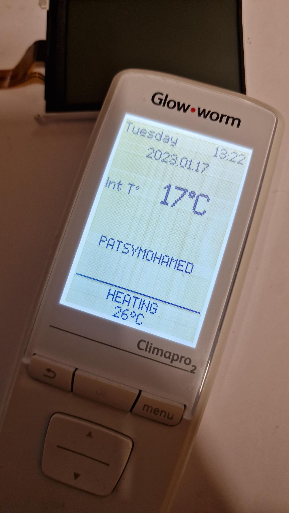 Glow worm  climapro 2  Remote Control - Inside Image