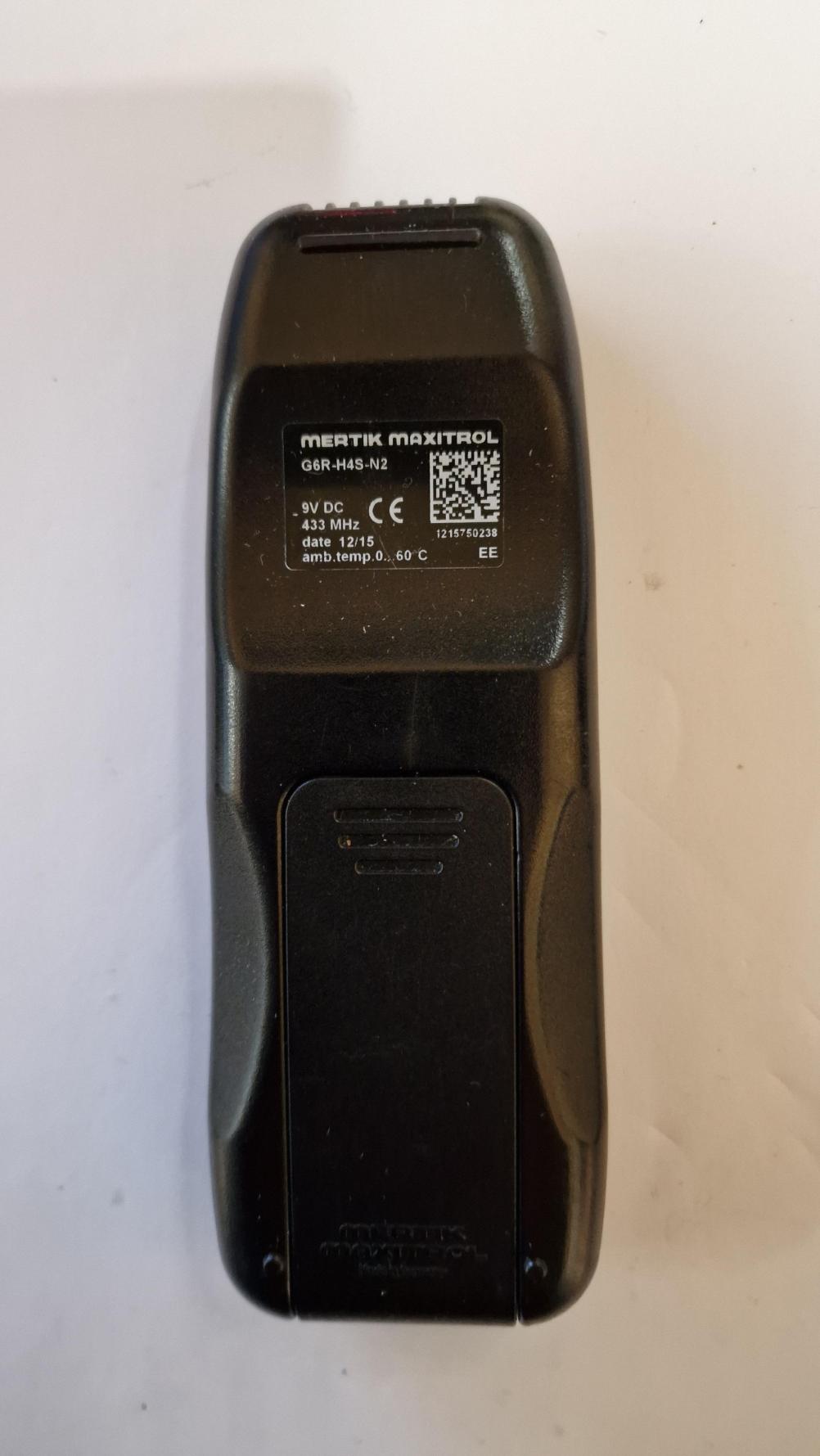 Mertik Maxitrol  Remote Control - Back Image