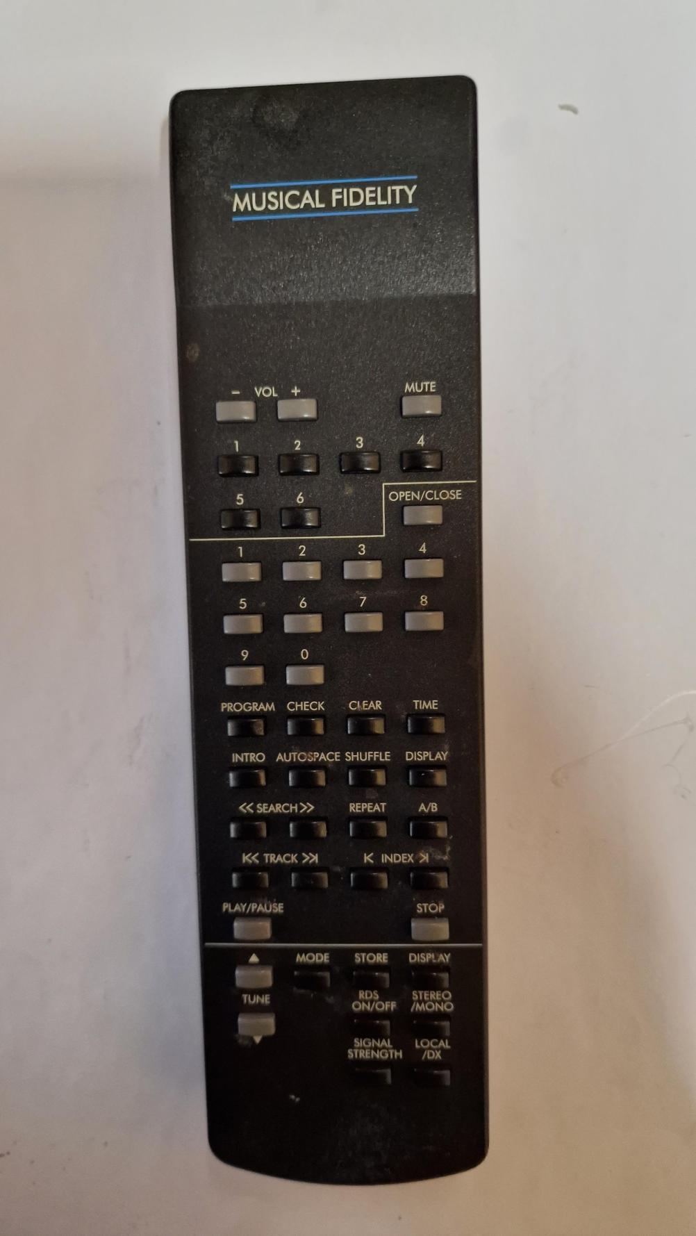 Musical Fidelity  Remote Control - Back Image