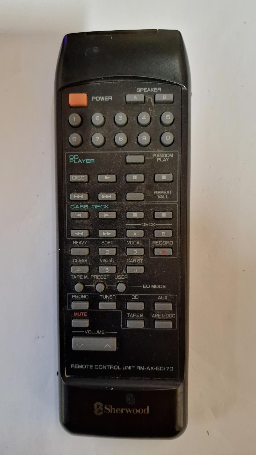 Sherwood RM-AX-50/70 Remote Control - Front Image