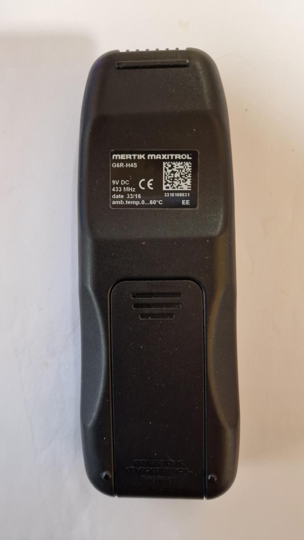  Mertik Maxitrol G6R-H45 Remote Control - Back Image