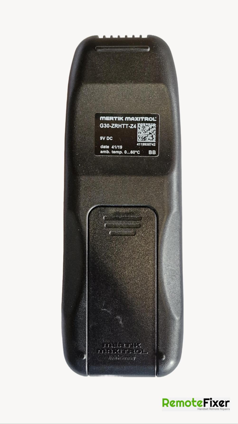 Mertik Maxitrol Remote Control - Back Image