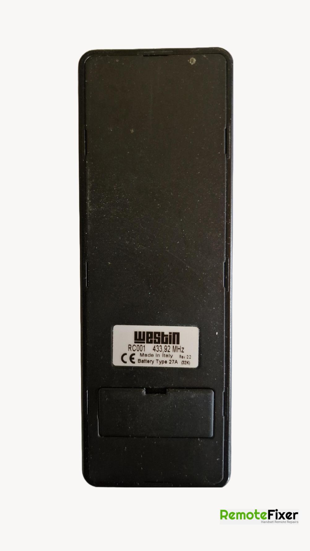 Westin  Remote Control - Back Image