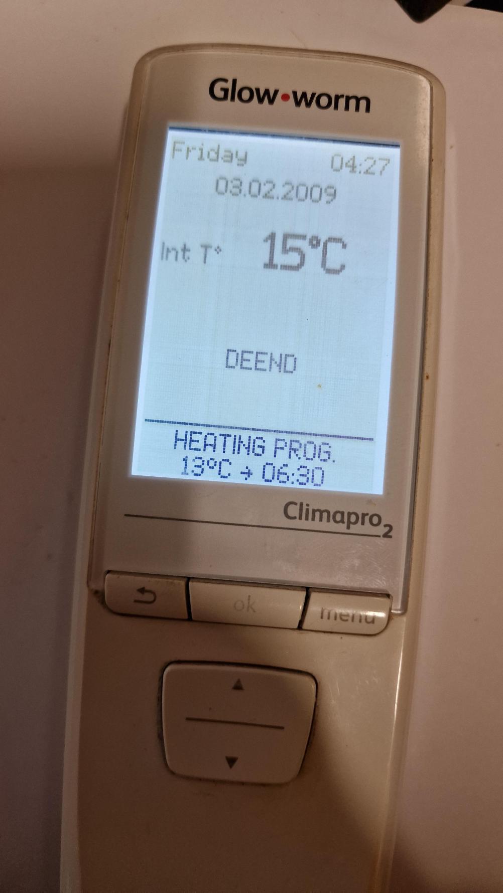 Glow Worm  Climapro 2 Remote Control - Inside Image