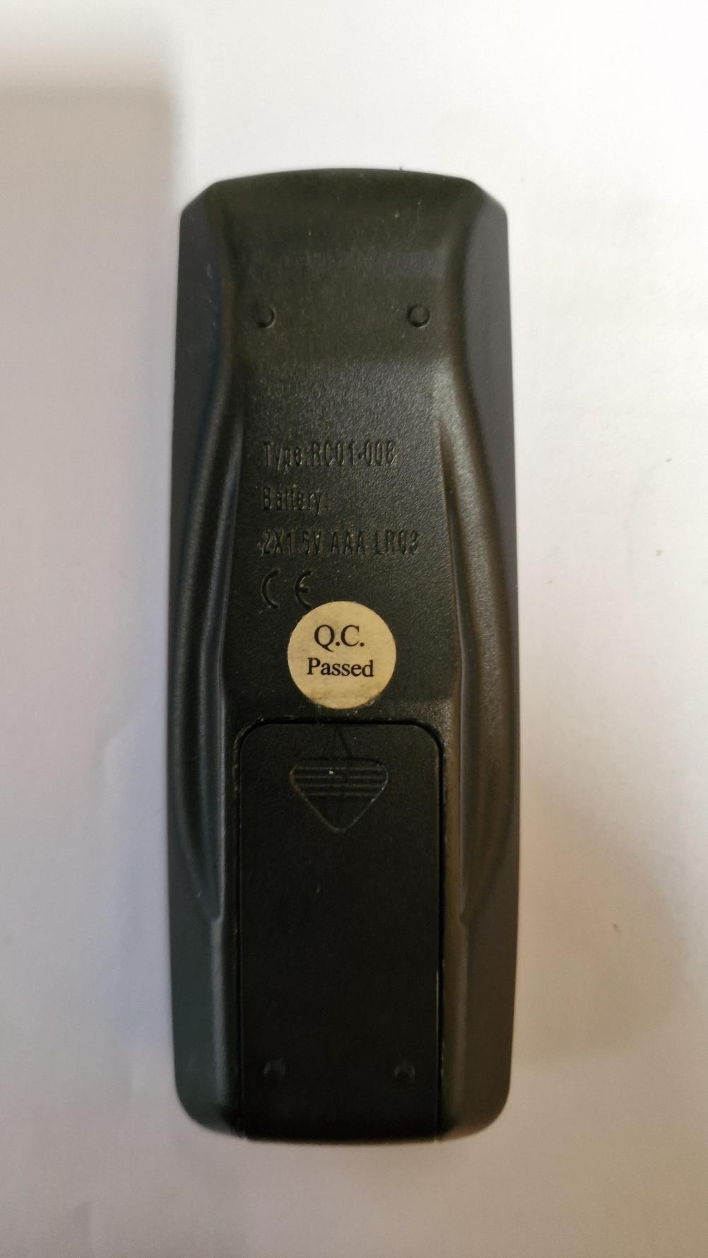 Dimplex  Remote Control - Back Image