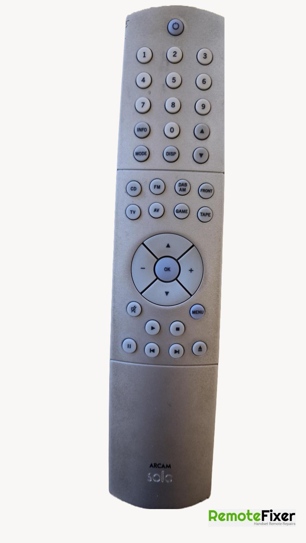 Arcam solo   Remote Control - Front Image