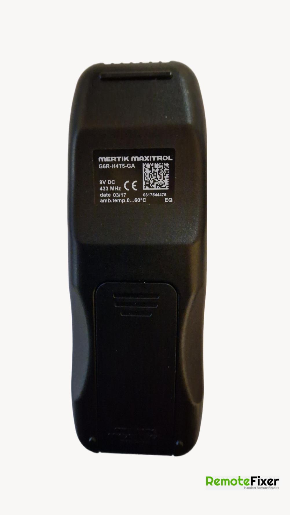 GAZCO - MERTIK MAXITROL G6R-H4T5-GA Remote Control - Back Image