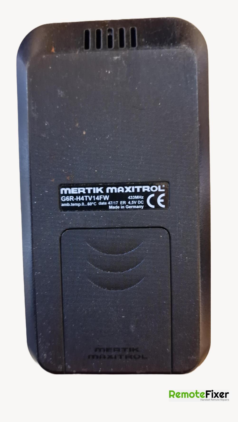 Mertik Maxitrol  Remote Control - Back Image