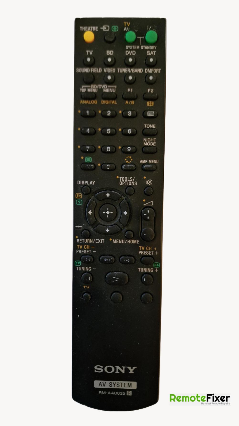 Sony  RM-AAU035 Remote Control - Front Image