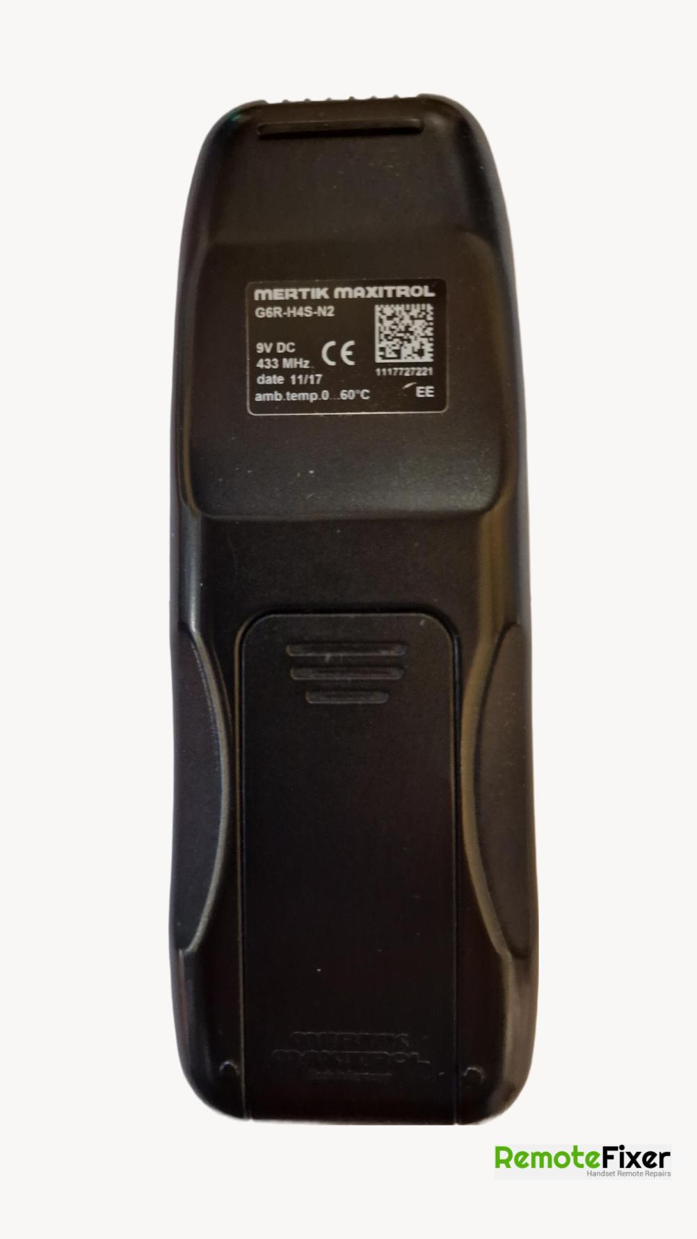 MAXITROL G6R-H4S Remote Control - Back Image