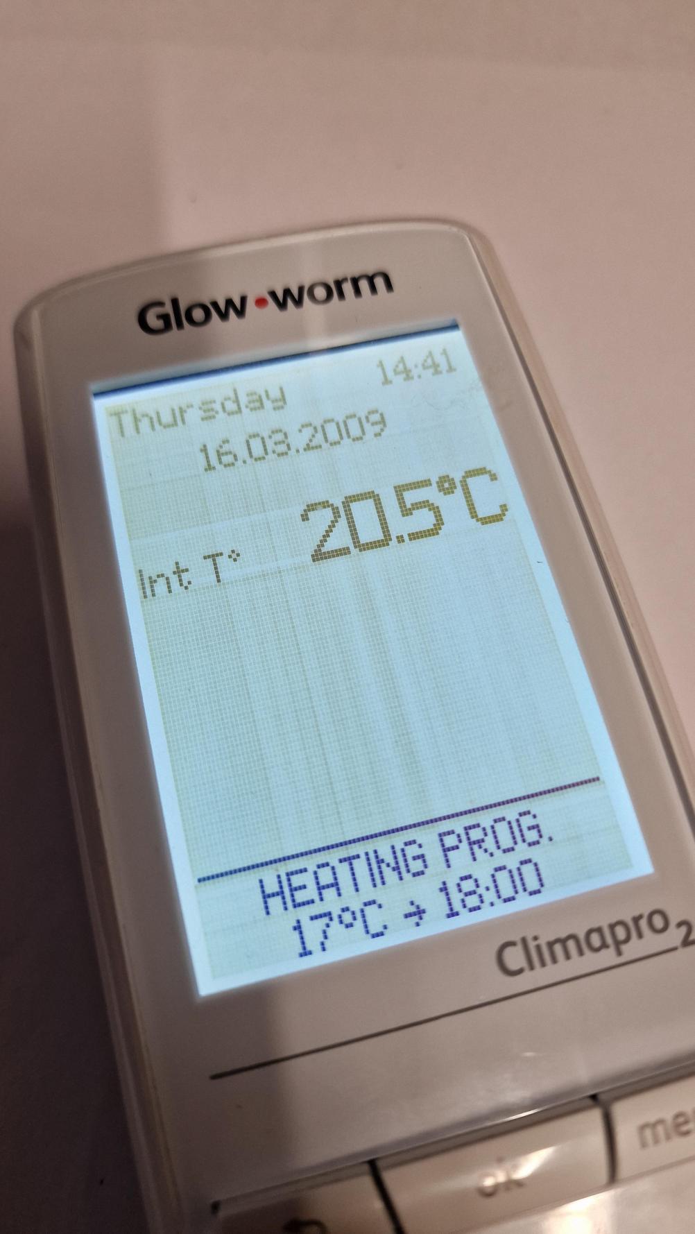 Glow worm  Climapro2  Remote Control - Inside Image