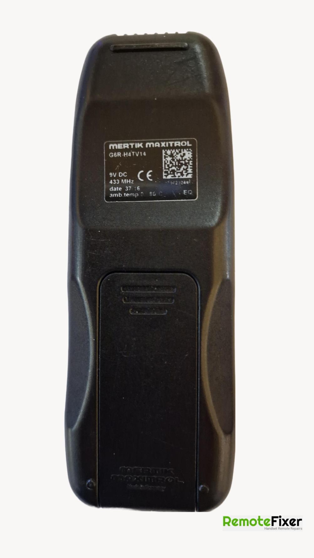 Mertik Maxitrol      G6R H4TV14 Remote Control - Back Image