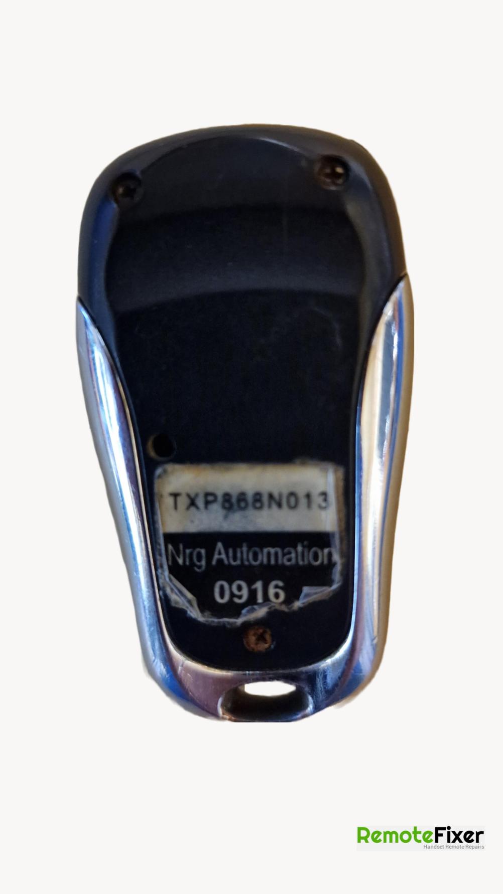 NRG Automation  0916 TXP868N013 Remote Control - Back Image