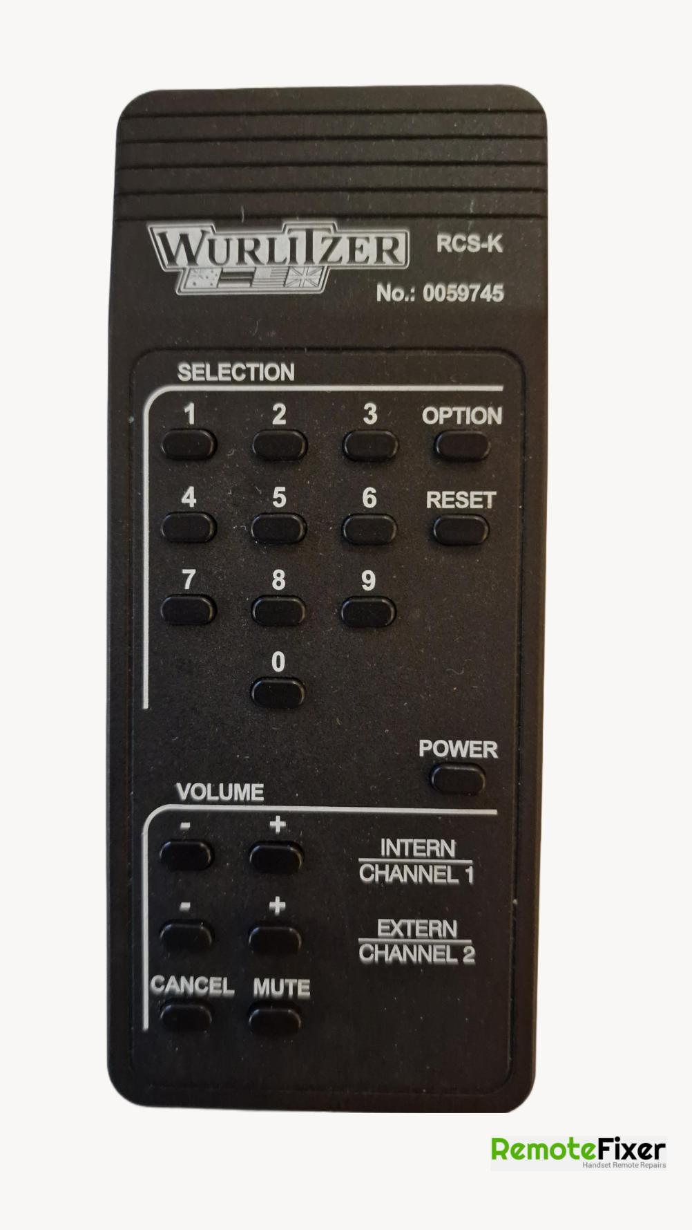 Wurlitzer RCS-K  No:0059745 Remote Control - Front Image