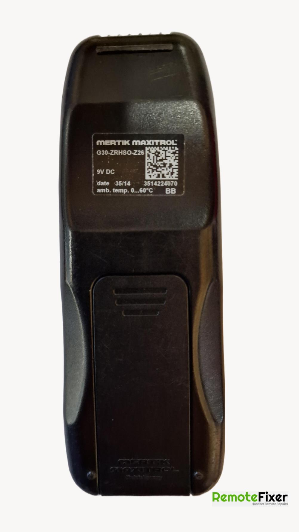 Mertik Maxitrol G30_zrh50_z26 Remote Control - Back Image