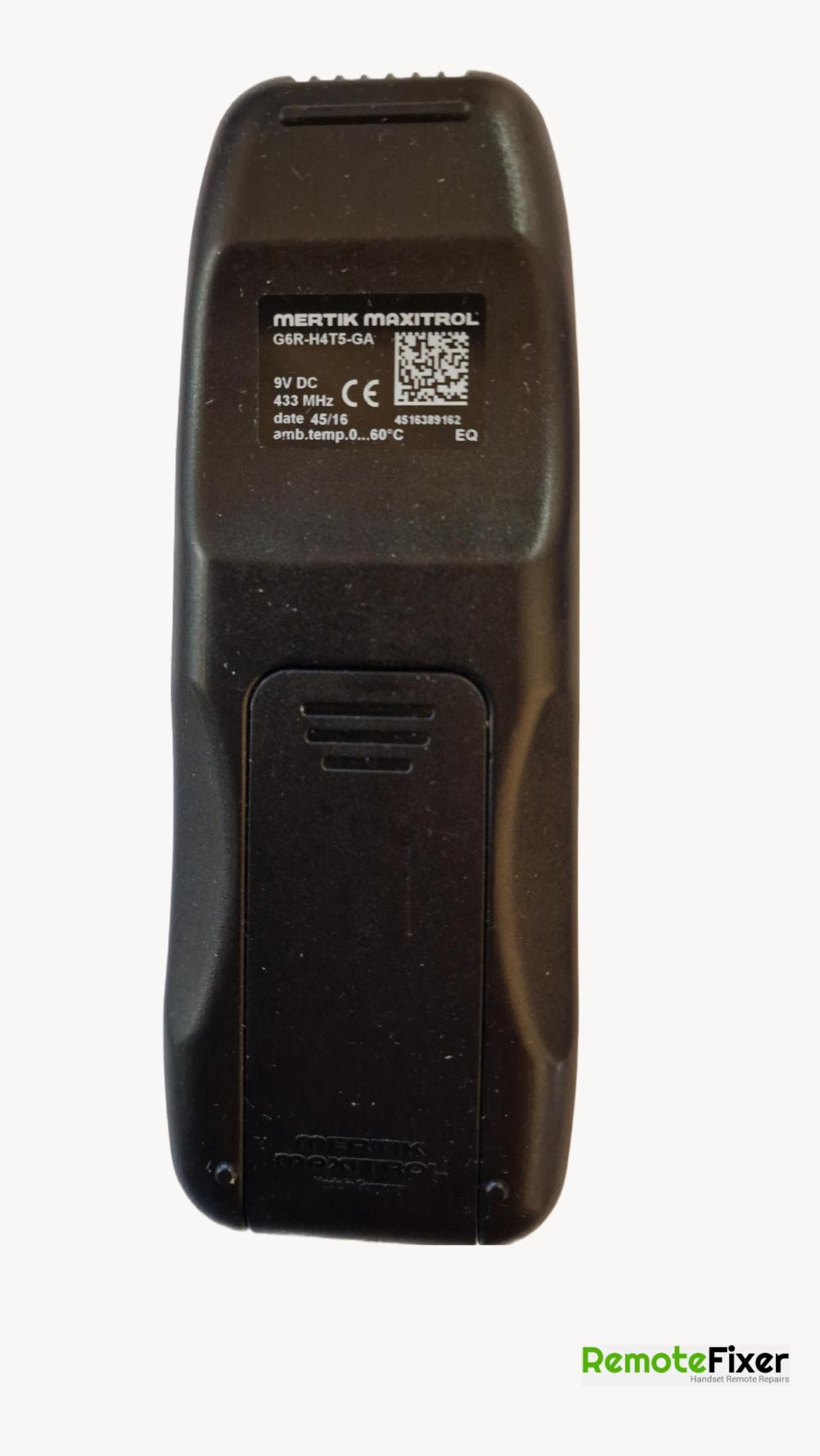 Gazco  Remote Control - Back Image