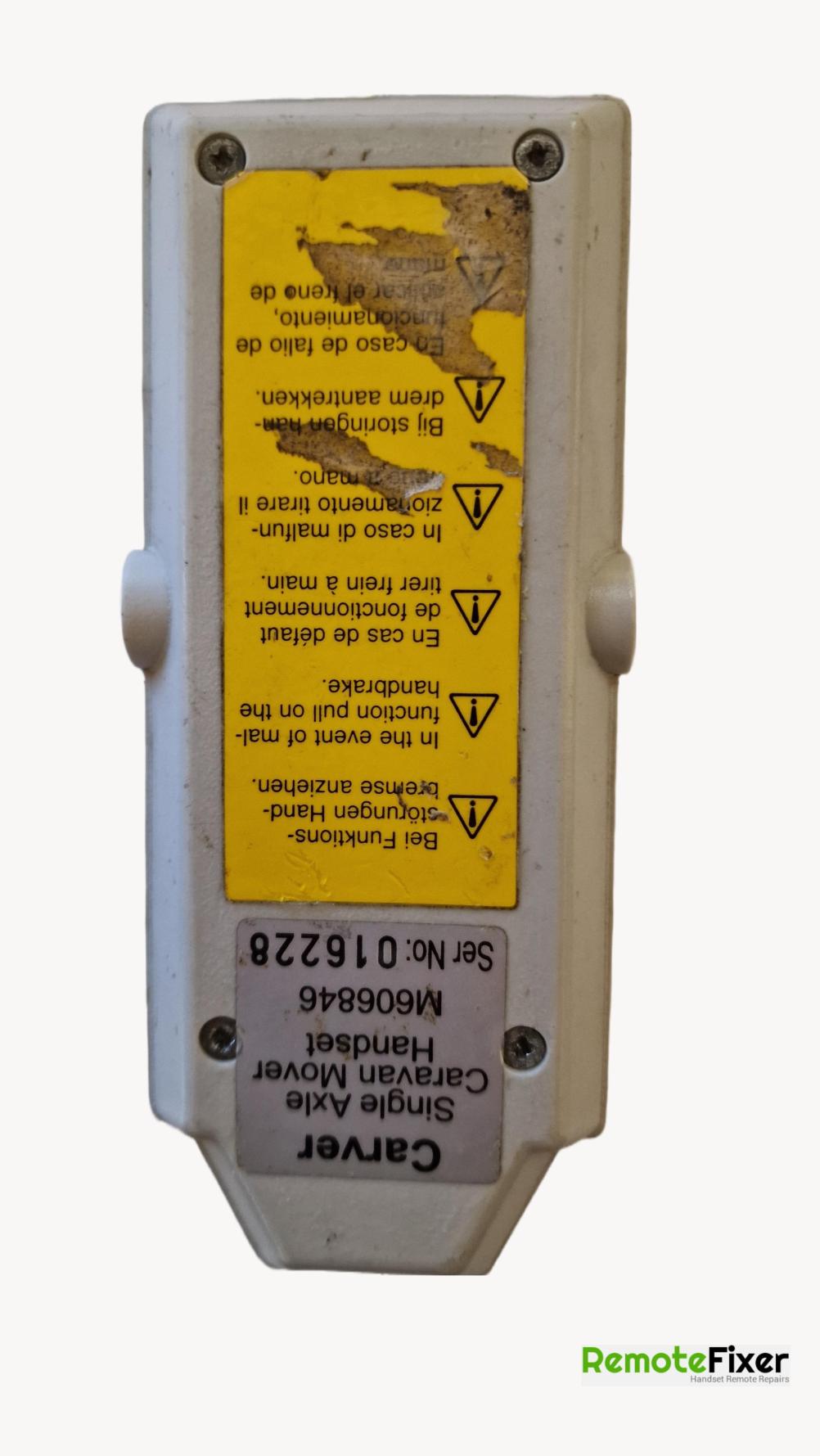 Carver  m606846 Remote Control - Back Image