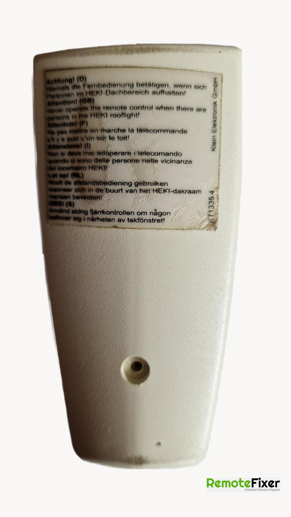 Heki / dometic  Remote Control - Back Image