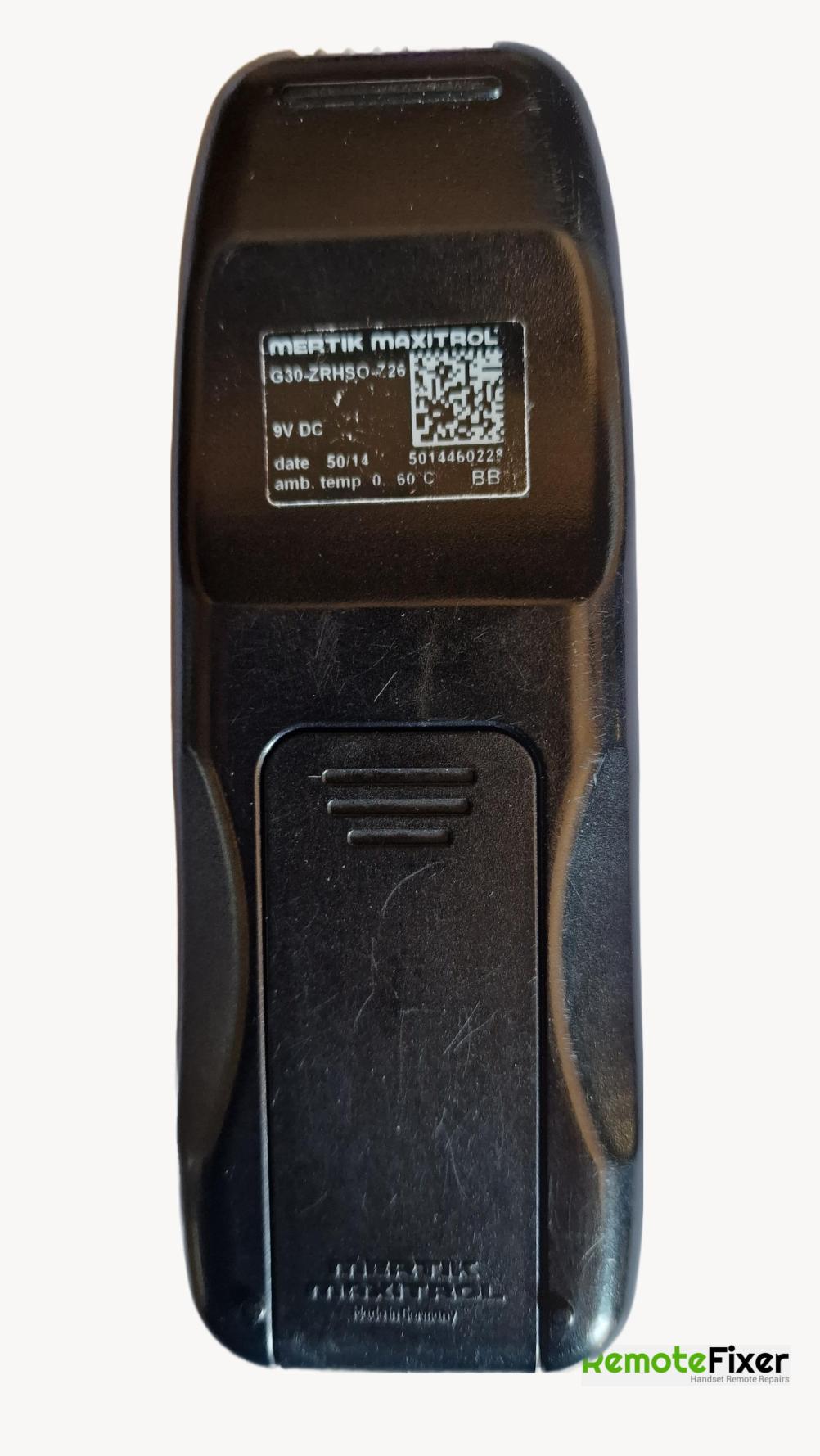 GAZCO MERTIK MAXITROL  G3-0ZRHSO-726 Remote Control - Back Image