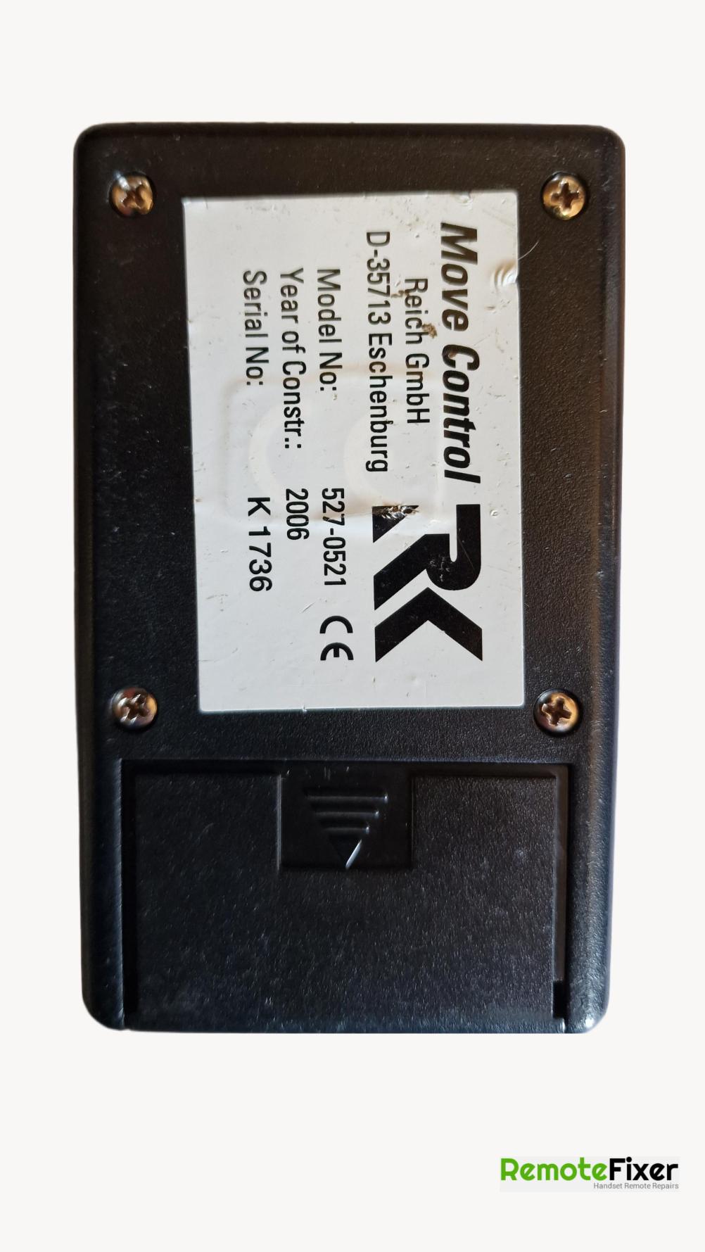 RK  Remote Control - Back Image