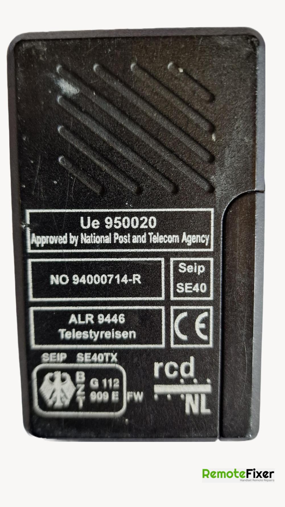 Seip 40  Remote Control - Back Image