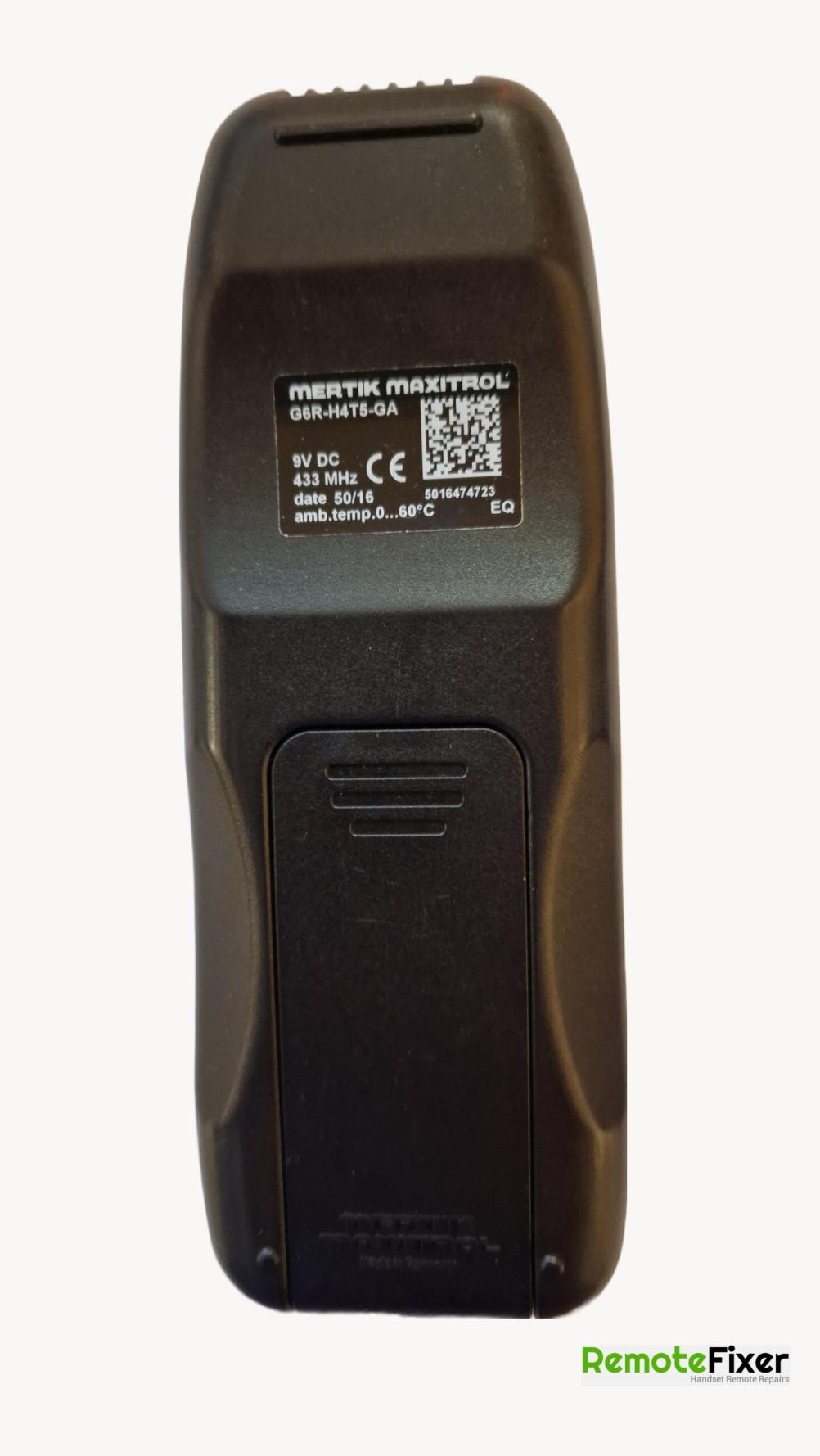 Gazco Merton Maxitrol  G6R-H4T5-GA Remote Control - Back Image