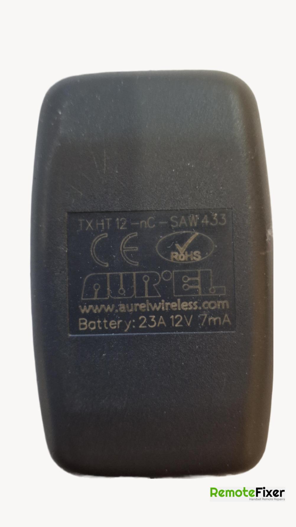 Aurel TXHT12-nC-SAW433 Remote Control - Back Image