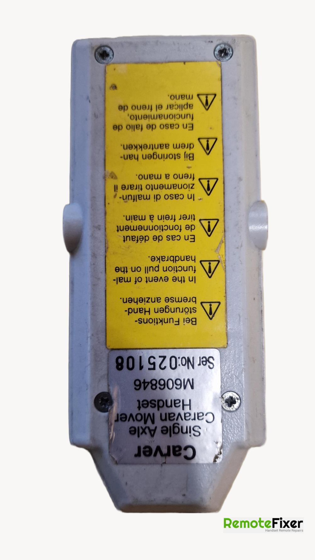 Carver  Remote Control - Back Image
