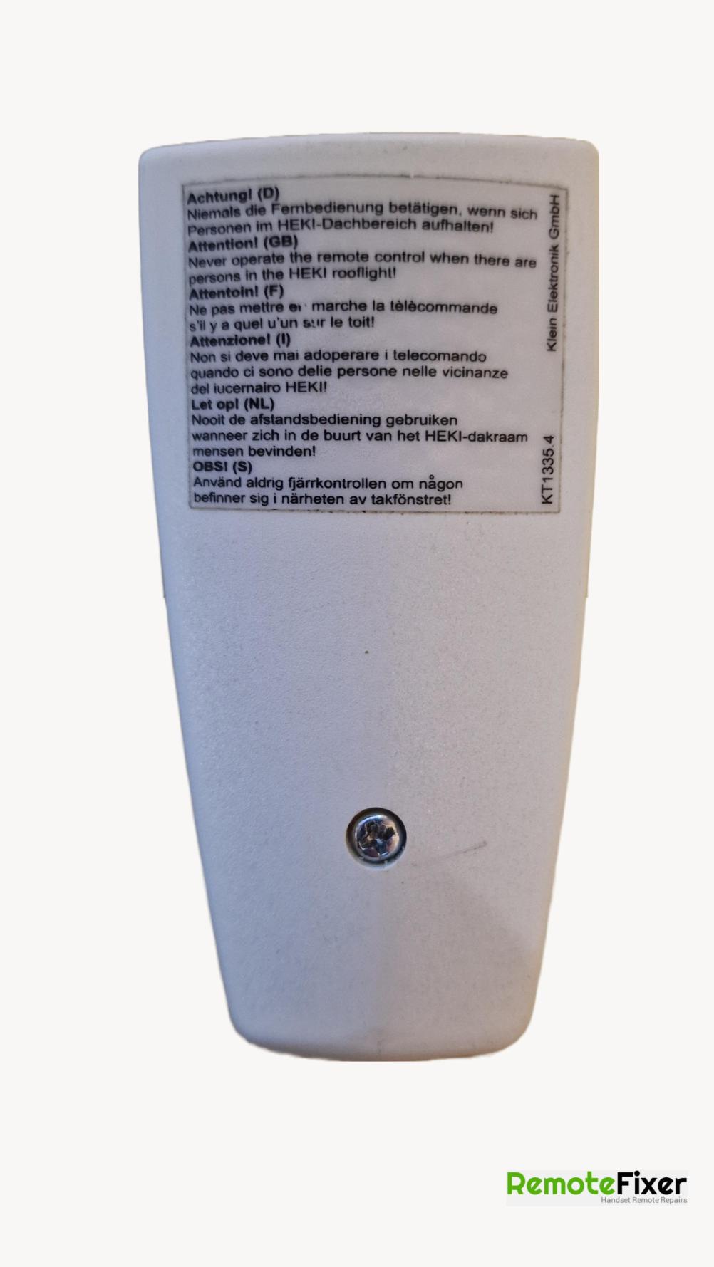dometic  seitz heki Remote Control - Back Image