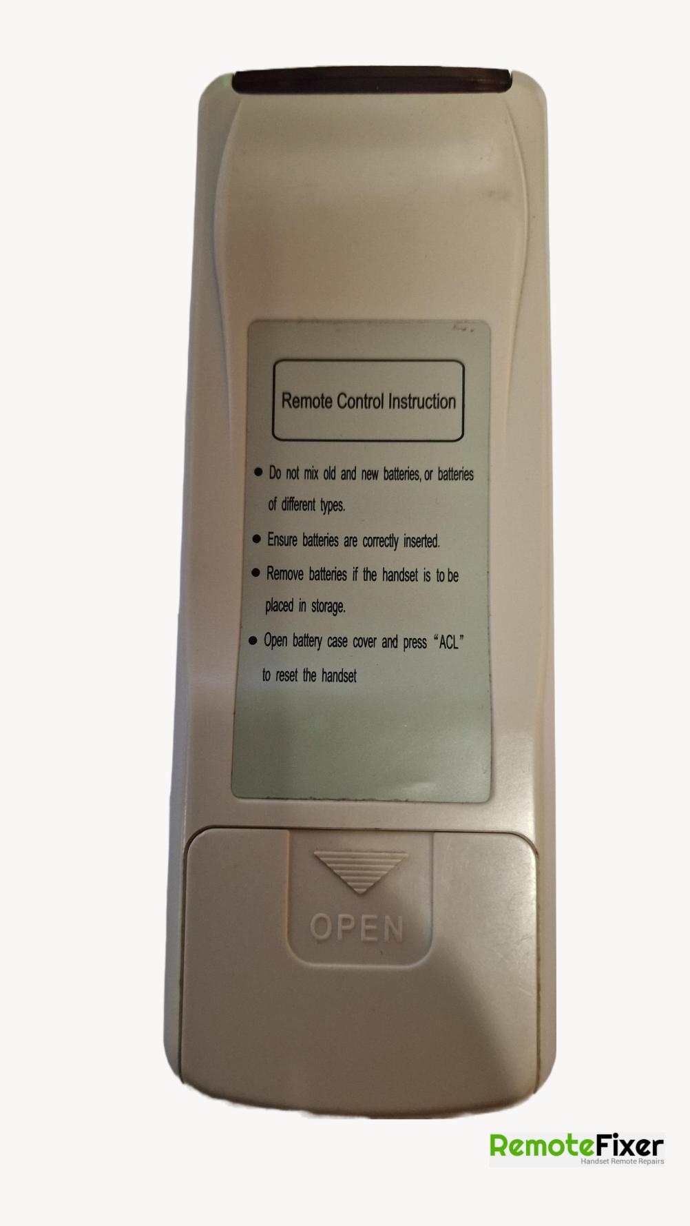 Airforce KFR-25G/NaB20J Remote Control - Back Image