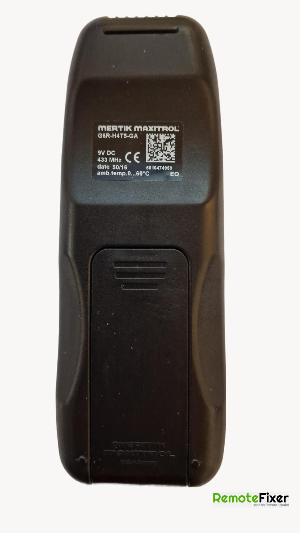 Gazco  studio 1 Remote Control - Back Image