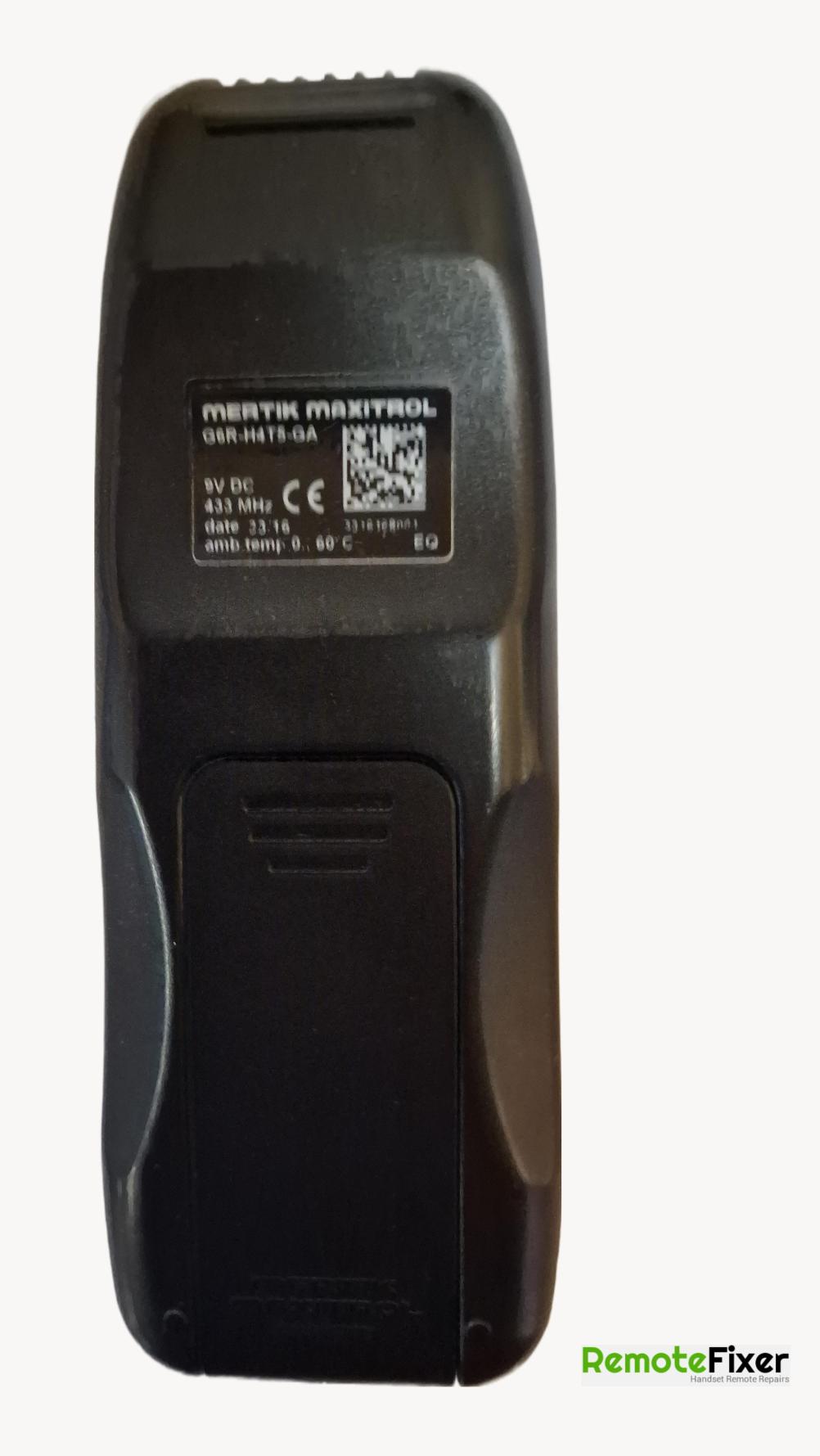 Gazco Mertik Maxitrol G6R-H4T5-GA Remote Control - Back Image