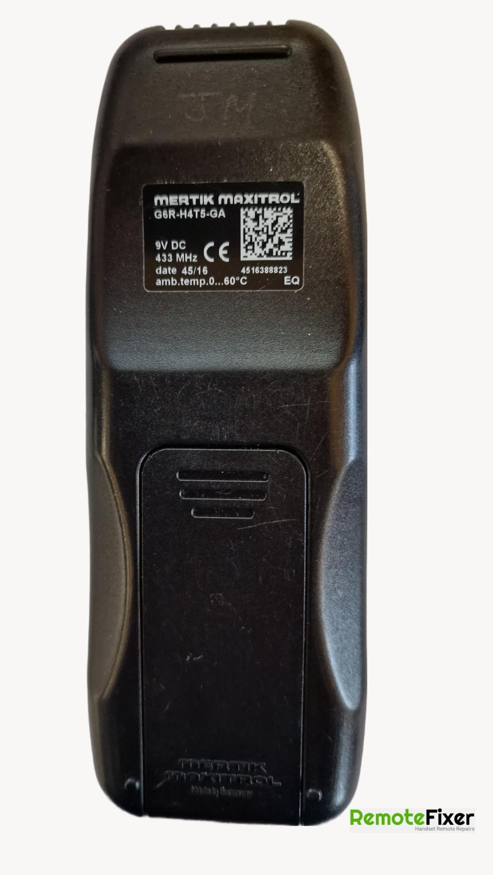 Gazco  Remote Control - Back Image