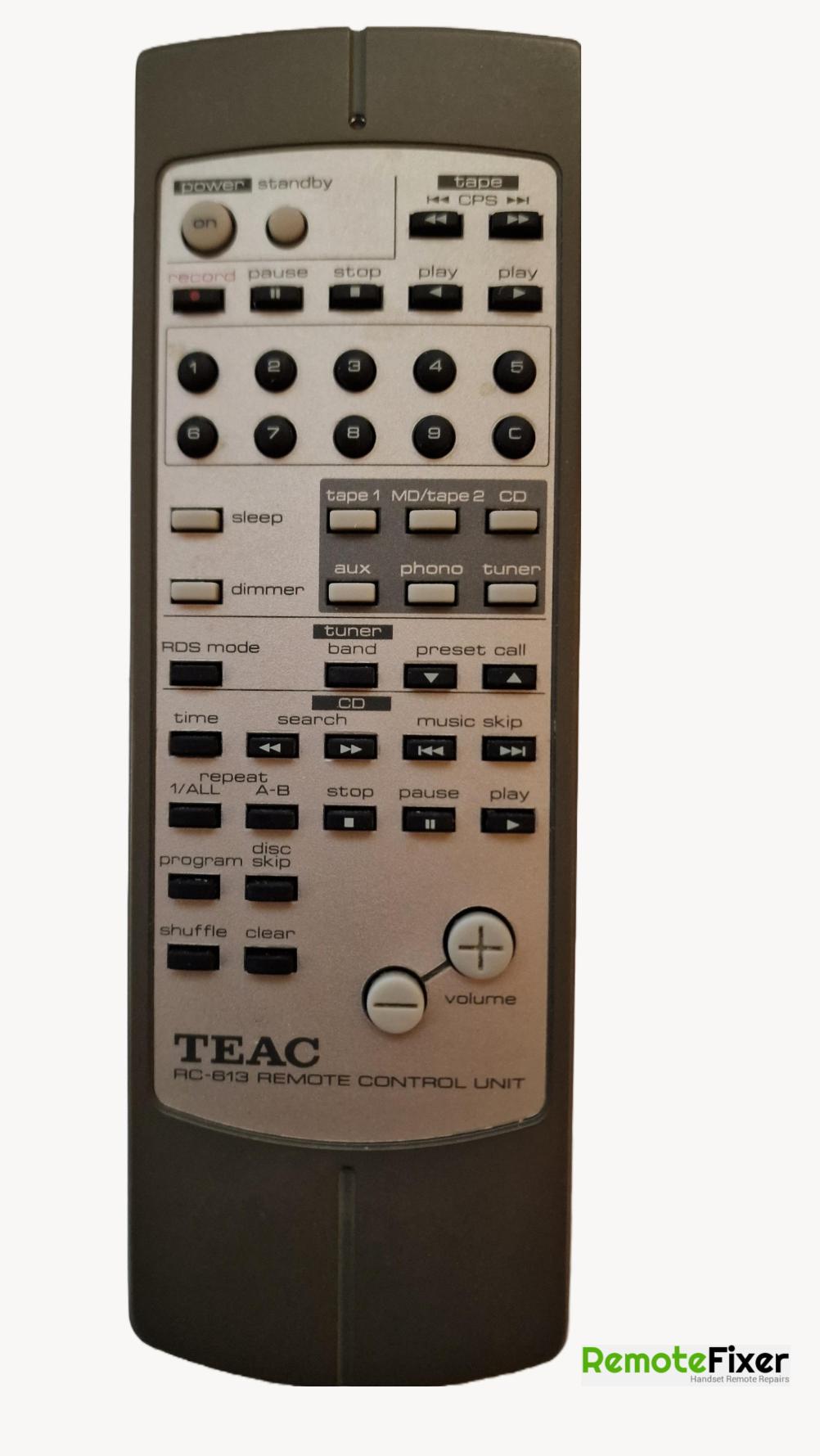 Teac  RC 613 Remote Control - Front Image