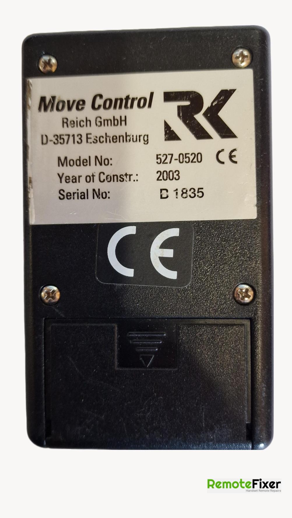 Move Control RK Remote Control - Back Image