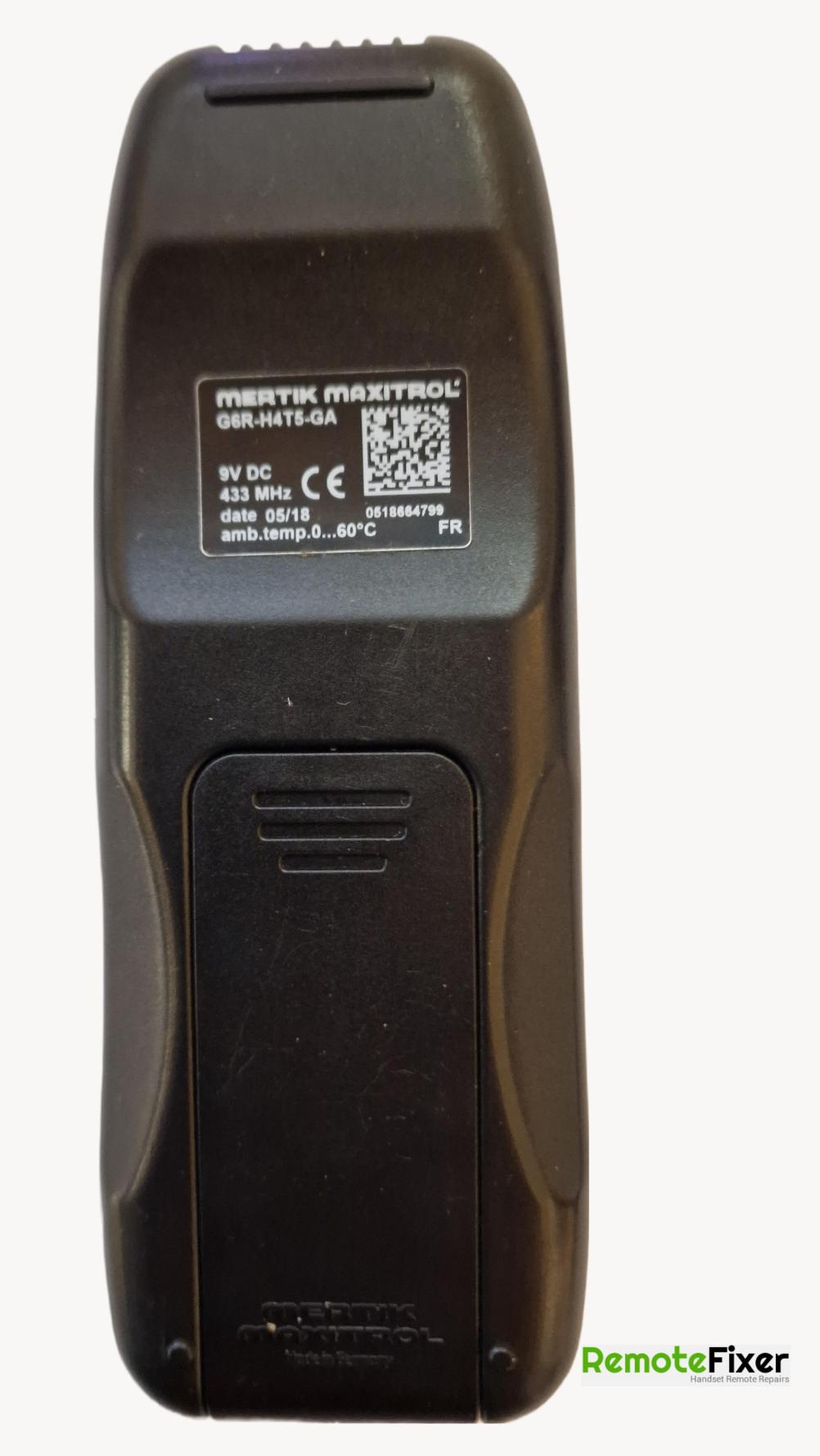 Mertik Maxitrol  Remote Control - Back Image