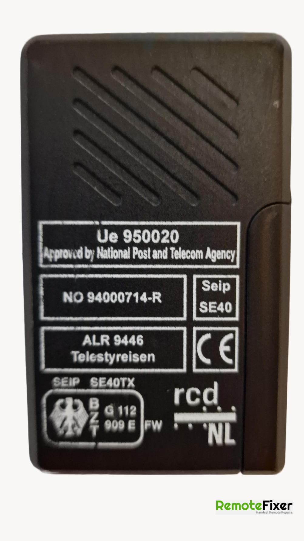 Seip  SE40 - 94000714-R Remote Control - Back Image