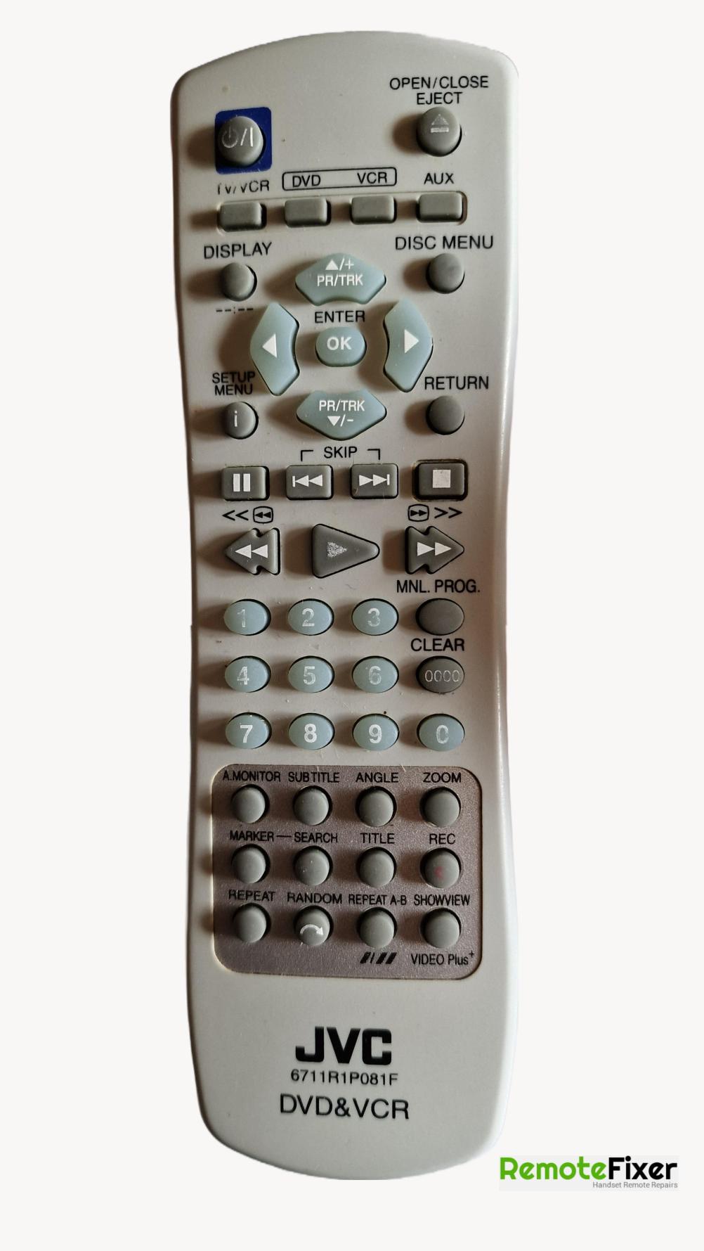 JVC 6711R1PO81F Remote Control - Front Image