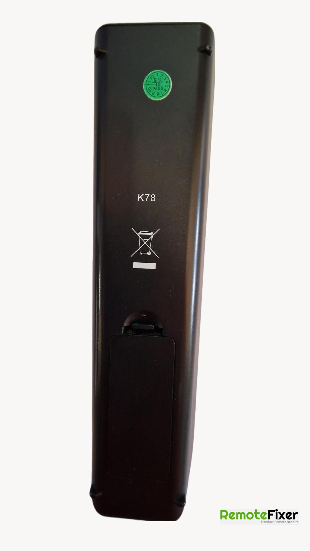 Television K78 Remote Control - Back Image