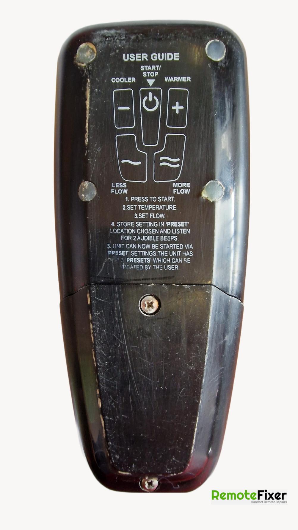 Galaxy  Aqua-Digitemp Remote Control - Back Image