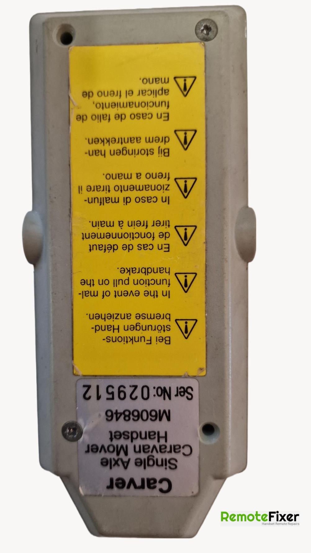 Carver  Remote Control - Back Image